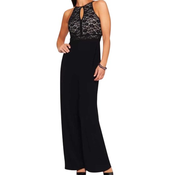 Maxi Lace Sequin Black Party Dress - Picture 2 of 5